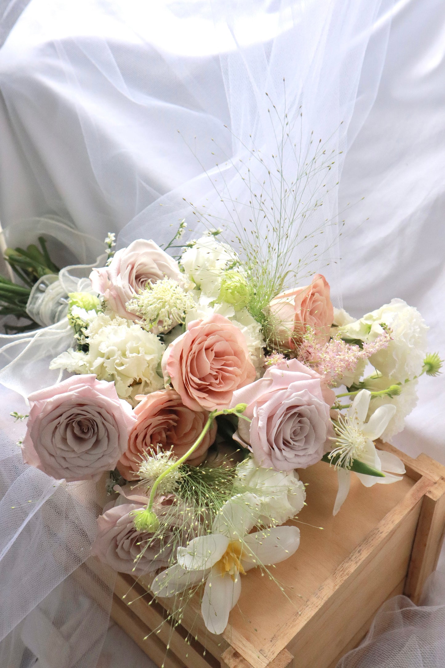 French Stye Garden Mixed Flower Bridal Bouquet