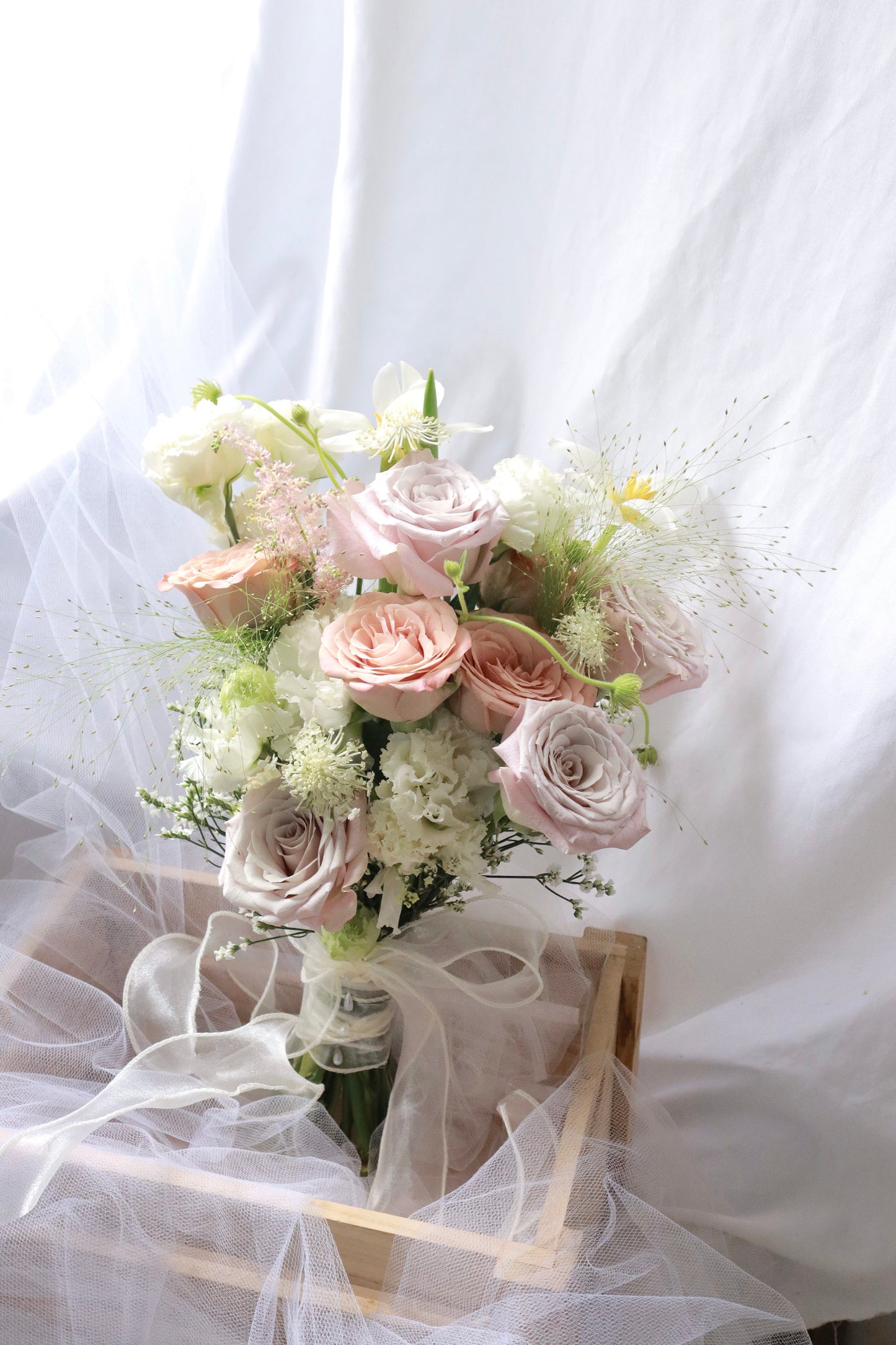 French Stye Garden Mixed Flower Bridal Bouquet