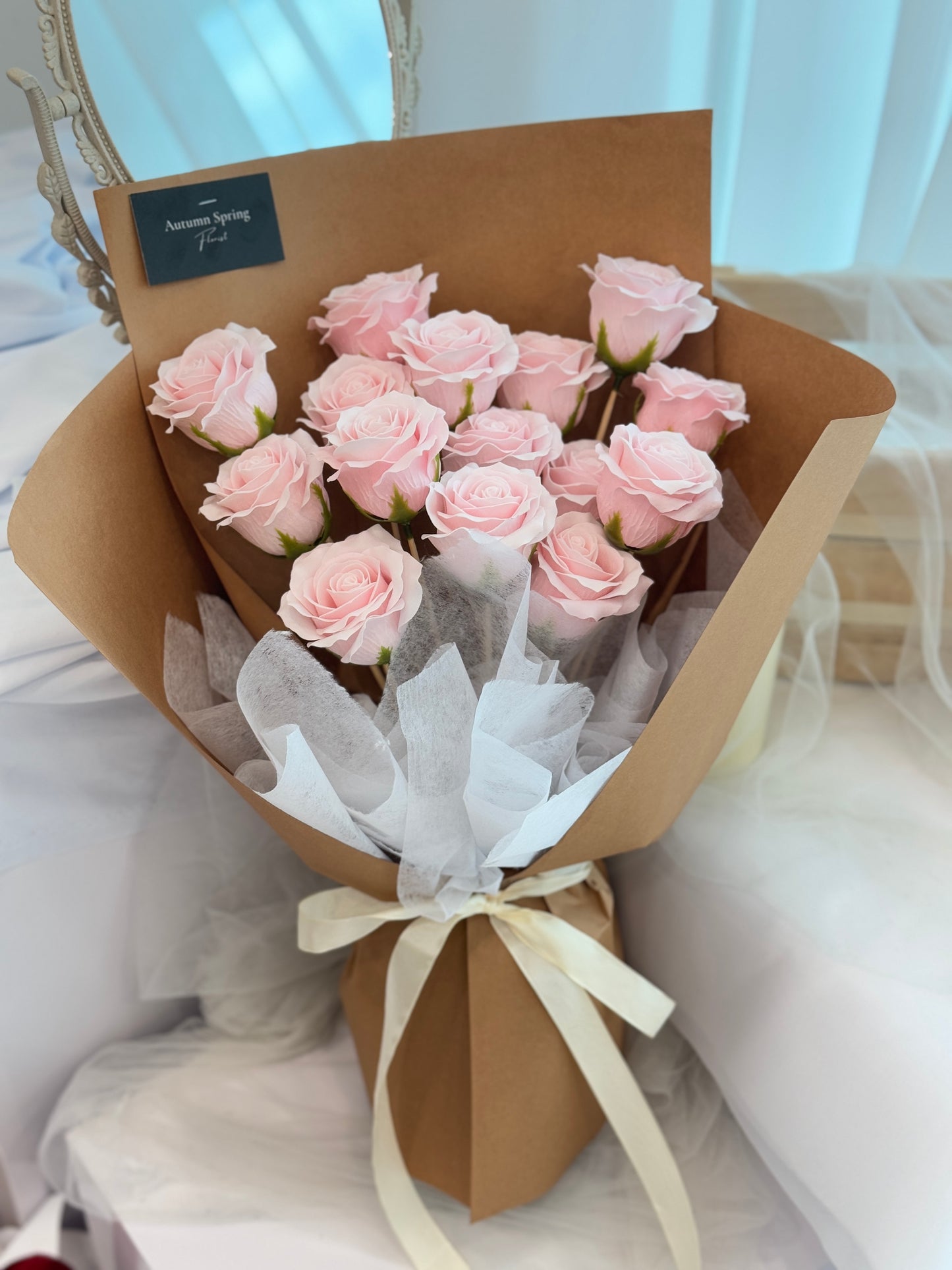 Pink Soap Manta Flower Bouquet