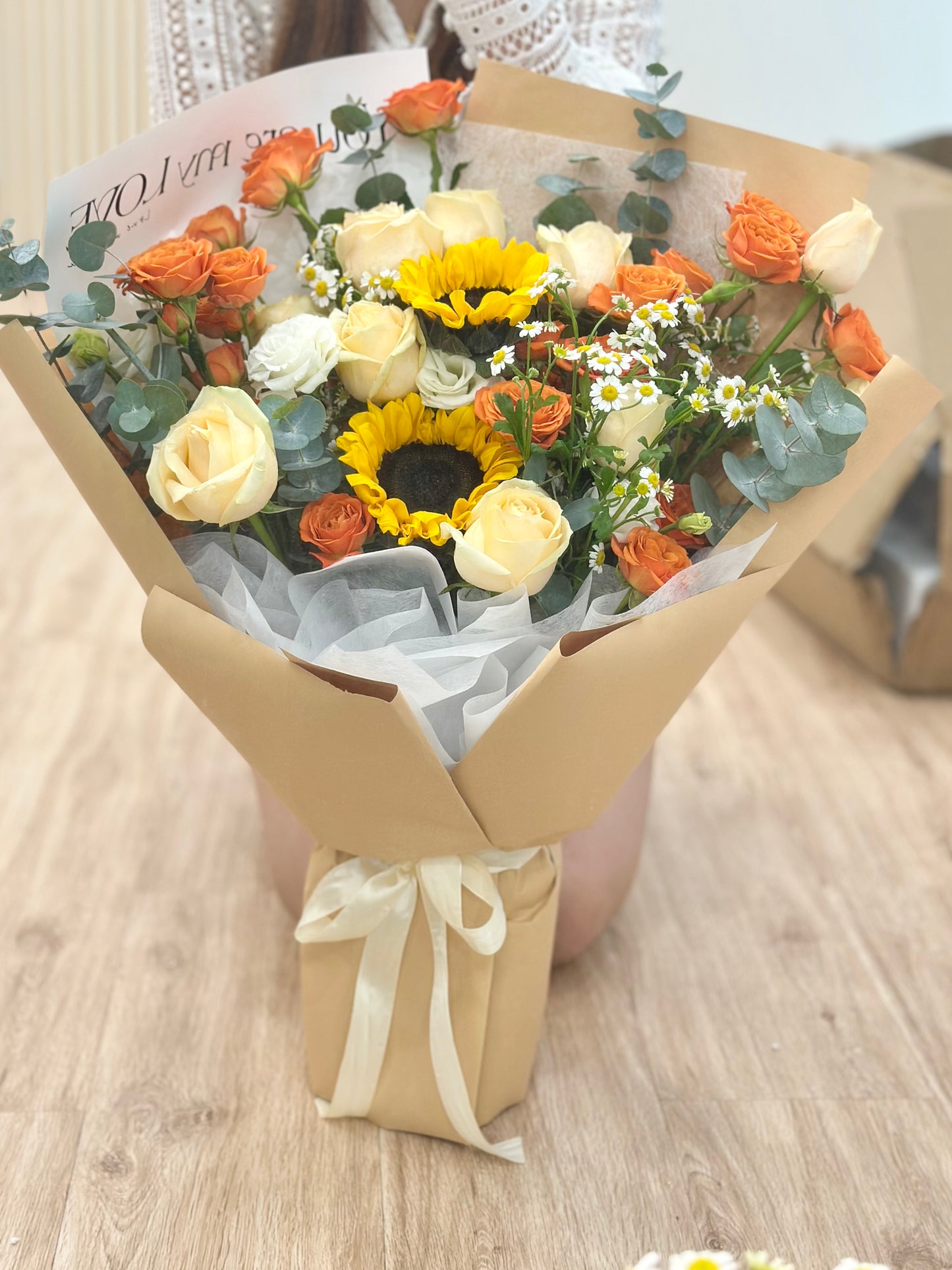 Burning Sunflower Mixed Flower Bouquet