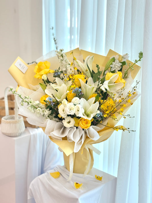 Golden Lily Mixed Flower Bouquet