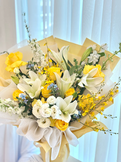 Golden Lily Mixed Flower Bouquet