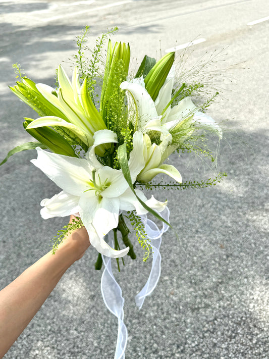 White Lily Bridal Bouquet