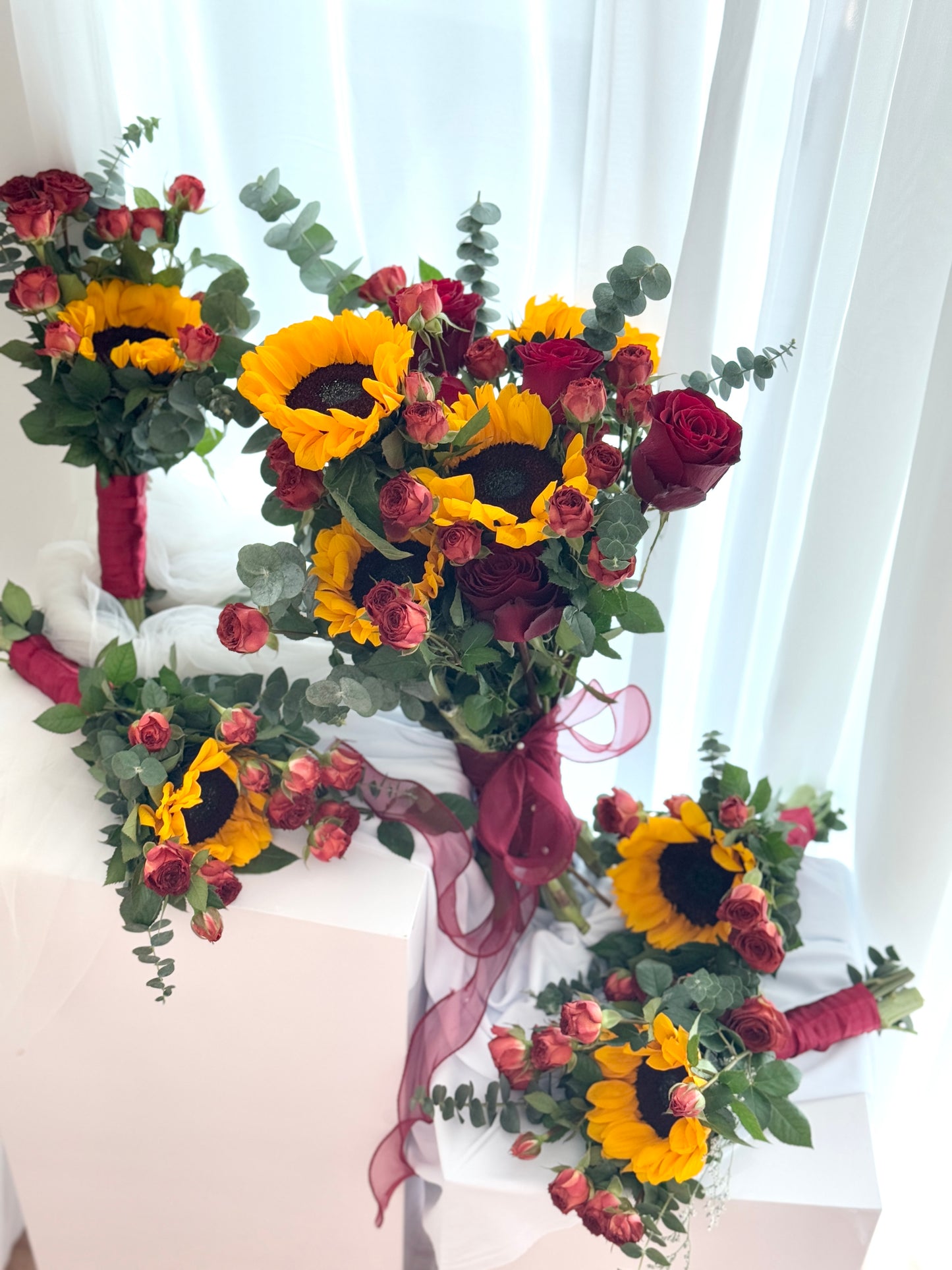 Emmie Sunflower mix sprayroses Bridal Bouquet
