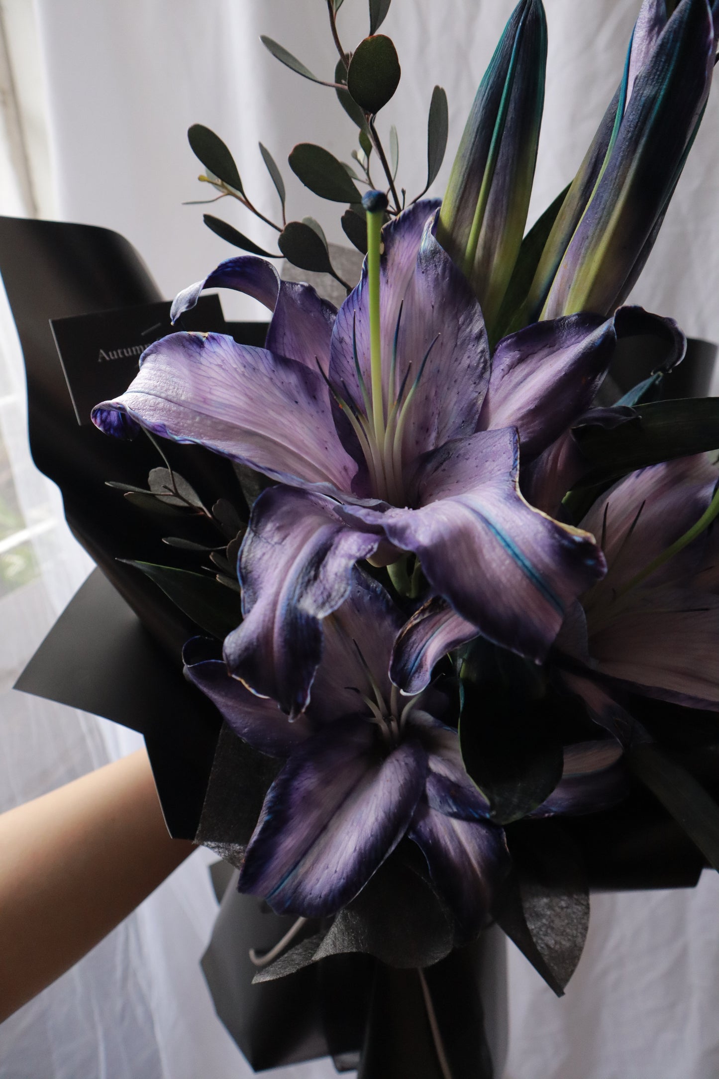 Dreamy Violet Dyed Purple Lilly Bouquet