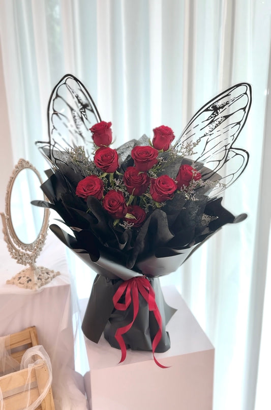 Scarlet Whisper Red Roses Bouquet
