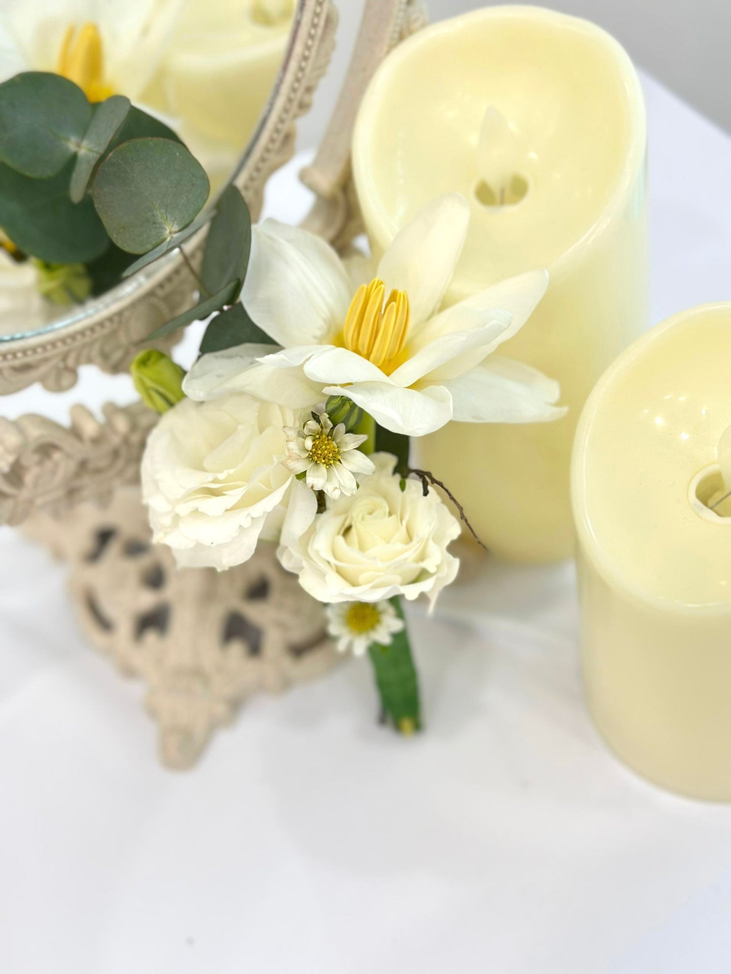 White Tulips Boutonniere