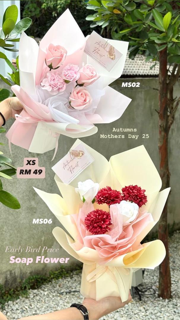 MS06- XS Size - 5 stalks -Soap Flower